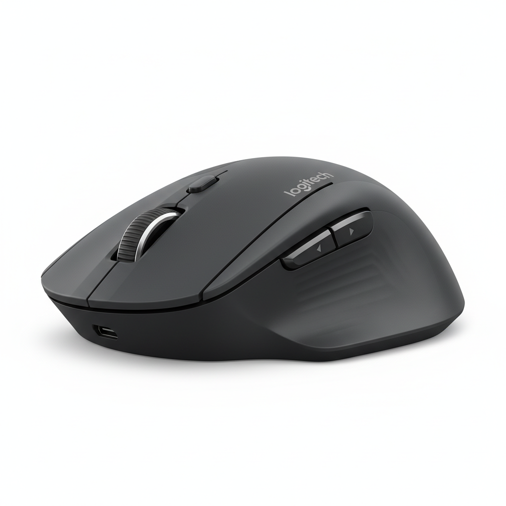 Logitech MX Master 3S dark graphite wireless ergonomic mouse on white background