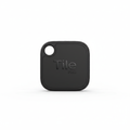 Tile Pro 2024 black square Bluetooth tracker on white background