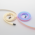 Govee flexible LED neon rope lights glowing in color on white background