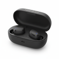 Soundcore Anker P40i black wireless earbuds with charging case on white background