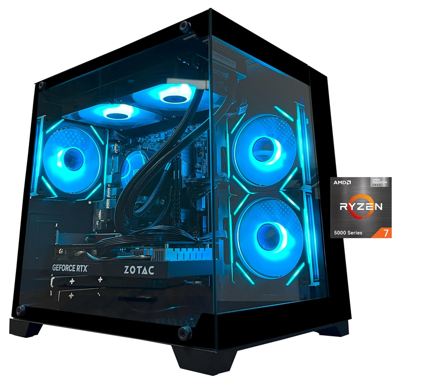 YAWYORE Gaming Desktop - AMD Ryzen 7 5700X RTX 5060 Liquid Cooled